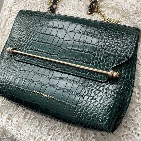 Strathberry Stylist Clutch Bag (Green Croc) - Picture 5 of 13